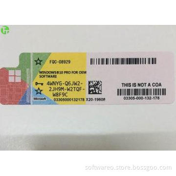 Genuine Windows 10 Key Code COA Sticker Win 10 Pro Pack 32